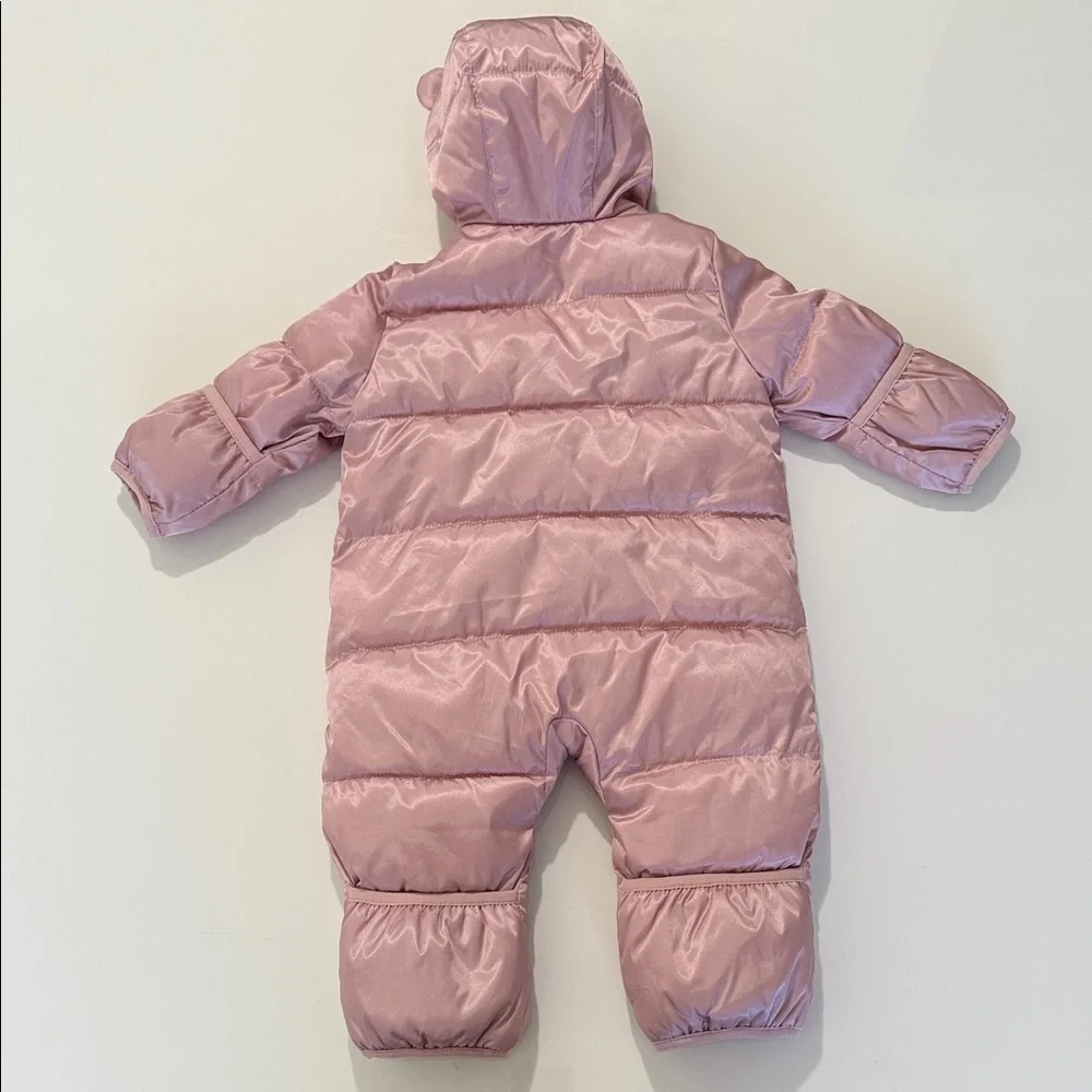 Baby GAP Pink Puffer Baby One-Piece Snowsuit with Hood 3-6 M